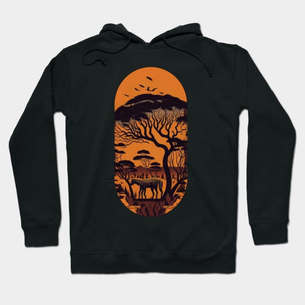 Savanna Serenade - Journey to the African Wilderness Hoodie by Moulezitouna